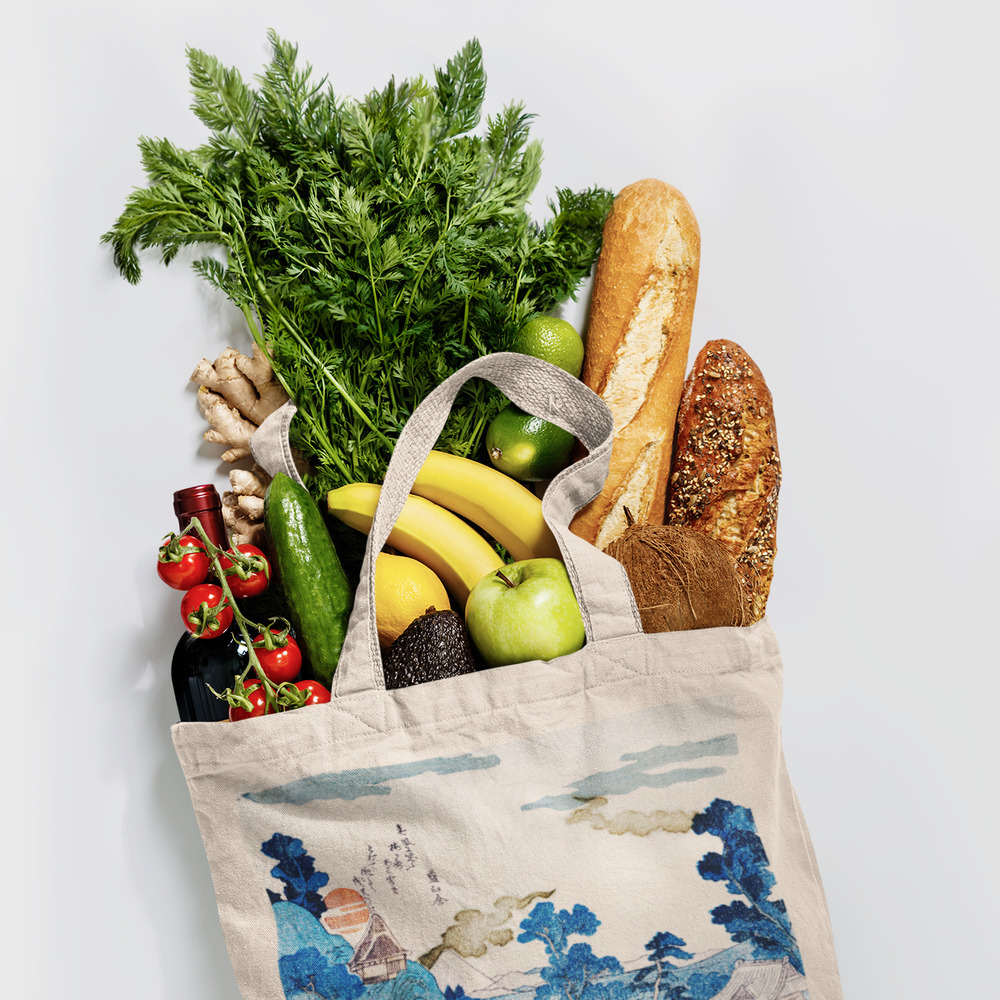 An Evening View of Fuji Canvas Tote Bag - Picture 4 of 5